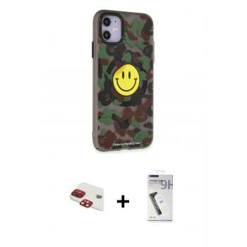 MARSİLYAN™- iPhone 11 Kılıf Nova Doku Koleksiyonu - Şeffaf Uv Polymer Nano Ekran Koruyucu + Pers Alüminyum Kamera Lens - KI