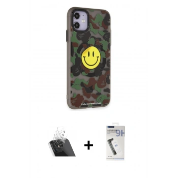 MARSİLYAN™- iPhone 11 Kılıf Nova Doku Koleksiyonu - Şeffaf Uv Polymer Nano Ekran Koruyucu + Kamera Lens Koruma Cam - SF