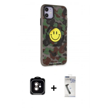 MARSİLYAN™- iPhone 11 Kılıf Nova Doku Koleksiyonu - Şeffaf Uv Polymer Nano Ekran Koruyucu + PVD Metal Kamera Lens - TU