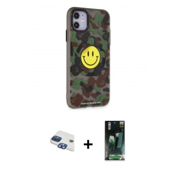 MARSİLYAN™- iPhone 11 Kılıf Nova Doku Koleksiyonu - Siyah 360 Mat Full Body Arka Koruyucu + Pers Alüminyum Kamera Lens - LT