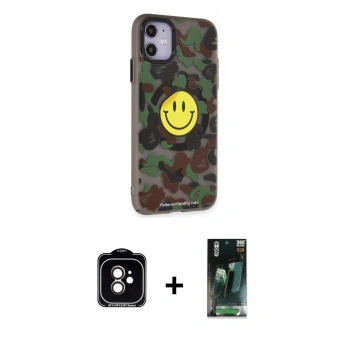 MARSİLYAN™- iPhone 11 Kılıf Nova Doku Koleksiyonu - Siyah 360 Mat Full Body Arka Koruyucu + PVD Metal Kamera Lens - TU