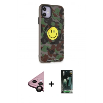 MARSİLYAN™- iPhone 11 Kılıf Nova Doku Koleksiyonu - Siyah 360 Mat Full Body Arka Koruyucu + Raze Metal Kamera Lens - SH