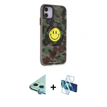 MARSİLYAN™- iPhone 11 Kılıf Nova Doku Koleksiyonu - Siyah 3D Antistatik Seramik Nano Ekran Koruyucu + Raze Metal Kamera Lens - MI