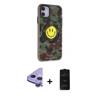 MARSİLYAN™- iPhone 11 Kılıf Nova Doku Koleksiyonu - Siyah 6D Antistatik Mat Seramik Hayalet Nano Ekran Koruyucu + Raze Metal Kamera Lens - MR