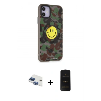 MARSİLYAN™- iPhone 11 Kılıf Nova Doku Koleksiyonu - Siyah 6D Antistatik Mat Seramik Hayalet Nano Ekran Koruyucu + Pers Alüminyum Kamera Lens - LT