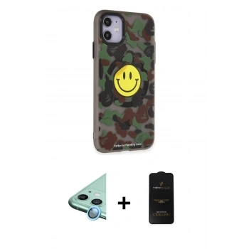 MARSİLYAN™- iPhone 11 Kılıf Nova Doku Koleksiyonu - Siyah 6D Antistatik Mat Seramik Hayalet Nano Ekran Koruyucu + Raze Metal Kamera Lens - MI