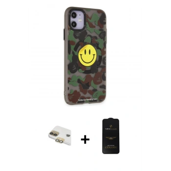 MARSİLYAN™- iPhone 11 Kılıf Nova Doku Koleksiyonu - Siyah 6D Antistatik Mat Seramik Hayalet Nano Ekran Koruyucu + Pers Alüminyum Kamera Lens - GD
