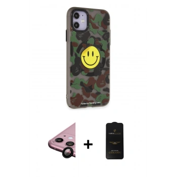 MARSİLYAN™- iPhone 11 Kılıf Nova Doku Koleksiyonu - Siyah 6D Antistatik Mat Seramik Hayalet Nano Ekran Koruyucu + Raze Metal Kamera Lens - SH