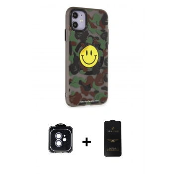 MARSİLYAN™- iPhone 11 Kılıf Nova Doku Koleksiyonu - Siyah 6D Antistatik Mat Seramik Hayalet Nano Ekran Koruyucu + PVD Metal Kamera Lens - MI