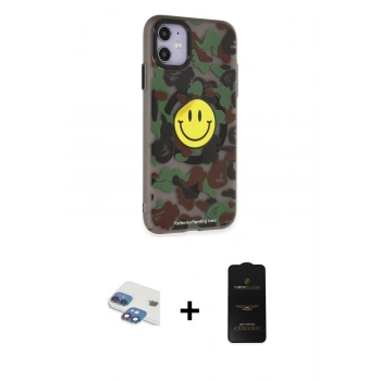 MARSİLYAN™- iPhone 11 Kılıf Nova Doku Koleksiyonu - Siyah 6D Antistatik Mat Seramik Hayalet Nano Ekran Koruyucu + Pers Alüminyum Kamera Lens - GI
