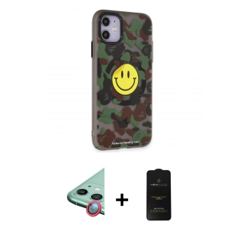 MARSİLYAN™- iPhone 11 Kılıf Nova Doku Koleksiyonu - Siyah 6D Antistatik Mat Seramik Hayalet Nano Ekran Koruyucu + Raze Metal Kamera Lens - KI