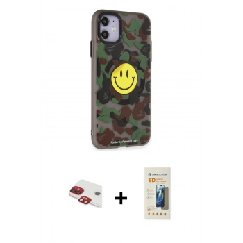 MARSİLYAN™- iPhone 11 Kılıf Nova Doku Koleksiyonu - Siyah 6D Mat Seramik Hayalet Nano Ekran Koruyucu + Pers Alüminyum Kamera Lens - KI
