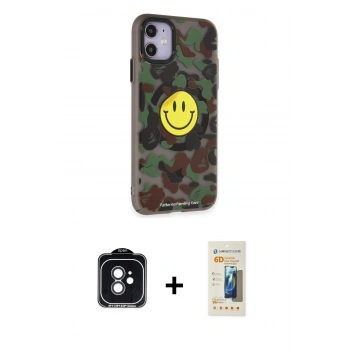 MARSİLYAN™- iPhone 11 Kılıf Nova Doku Koleksiyonu - Siyah 6D Mat Seramik Hayalet Nano Ekran Koruyucu + PVD Metal Kamera Lens - SH
