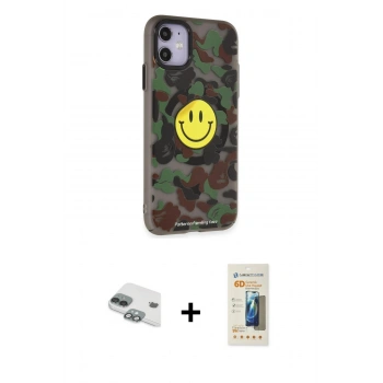 MARSİLYAN™- iPhone 11 Kılıf Nova Doku Koleksiyonu - Siyah 6D Mat Seramik Hayalet Nano Ekran Koruyucu + Pers Alüminyum Kamera Lens - YL