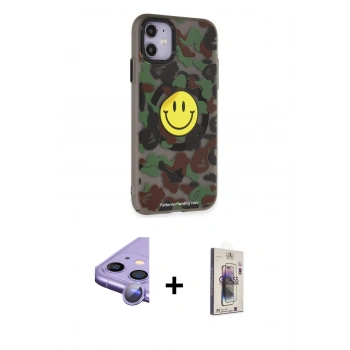MARSİLYAN™- iPhone 11 Kılıf Nova Doku Koleksiyonu - Siyah Bilvis 3D Cam Ekran Koruyucu + Raze Metal Kamera Lens - MR
