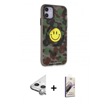 MARSİLYAN™- iPhone 11 Kılıf Nova Doku Koleksiyonu - Siyah Bilvis 3D Mat Cam Ekran Koruyucu + Raze Metal Kamera Lens - GS