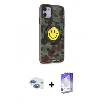 MARSİLYAN™- iPhone 11 Kılıf Nova Doku Koleksiyonu - Siyah Bilvis 5in1 3D Magic Cam Ekran Koruyucu + Pers Alüminyum Kamera Lens - GI