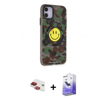 MARSİLYAN™- iPhone 11 Kılıf Nova Doku Koleksiyonu - Siyah Bilvis 5in1 5D Magic Hayalet Cam Ekran Koruyucu + Pers Alüminyum Kamera Lens - KI