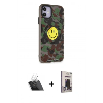 MARSİLYAN™- iPhone 11 Kılıf Nova Doku Koleksiyonu - Siyah Bilvis Hayalet Cam Ekran Koruyucu + Kamera Lens Koruma Cam - SF