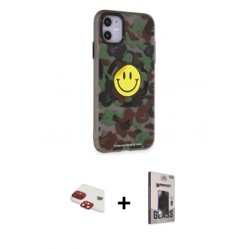 MARSİLYAN™- iPhone 11 Kılıf Nova Doku Koleksiyonu - Siyah Bilvis Hayalet Cam Ekran Koruyucu + Pers Alüminyum Kamera Lens - KI