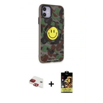 MARSİLYAN™- iPhone 11 Kılıf Nova Doku Koleksiyonu - Siyah Buffer Cam Ekran Koruyucu + Pers Alüminyum Kamera Lens - KI