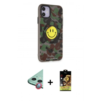 MARSİLYAN™- iPhone 11 Kılıf Nova Doku Koleksiyonu - Siyah Buffer Cam Ekran Koruyucu + Raze Metal Kamera Lens - KI