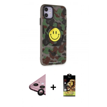 MARSİLYAN™- iPhone 11 Kılıf Nova Doku Koleksiyonu - Siyah Buffer Cam Ekran Koruyucu + Raze Metal Kamera Lens - SH