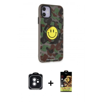 MARSİLYAN™- iPhone 11 Kılıf Nova Doku Koleksiyonu - Siyah Buffer Cam Ekran Koruyucu + PVD Metal Kamera Lens - SH