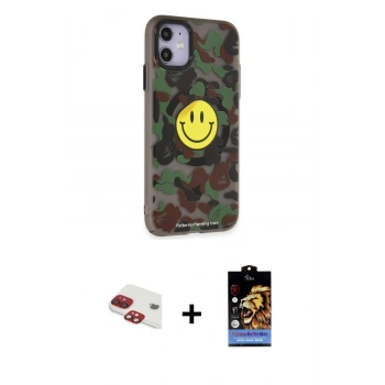 MARSİLYAN™- iPhone 11 Kılıf Nova Doku Koleksiyonu - Siyah Buffer Hayalet Cam Ekran Koruyucu + Pers Alüminyum Kamera Lens - KI