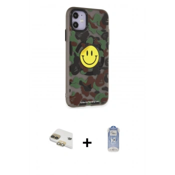 MARSİLYAN™- iPhone 11 Kılıf Nova Doku Koleksiyonu - Siyah Joko Magic 5D Cam + Pers Alüminyum Kamera Lens - GD