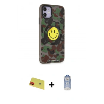 MARSİLYAN™- iPhone 11 Kılıf Nova Doku Koleksiyonu - Siyah Joko Magic 5D Cam + Rainbow Kamera Lens Koruma Cam - KI