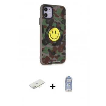 MARSİLYAN™- iPhone 11 Kılıf Nova Doku Koleksiyonu - Siyah Joko Magic 5D Cam + Renkli Kamera Lens Koruma Cam - SI