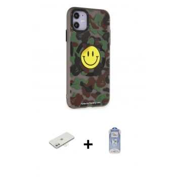 MARSİLYAN™- iPhone 11 Kılıf Nova Doku Koleksiyonu - Siyah Joko Magic 5D Cam + Renkli Kamera Lens Koruma Cam - YL