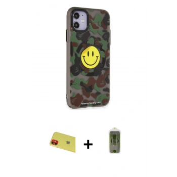 MARSİLYAN™- iPhone 11 Kılıf Nova Doku Koleksiyonu - Siyah Joko Magic 5D Hayalet Cam + Rainbow Kamera Lens Koruma Cam - KI