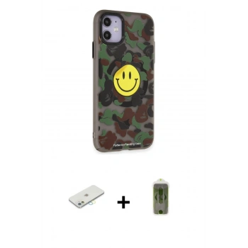 MARSİLYAN™- iPhone 11 Kılıf Nova Doku Koleksiyonu - Siyah Joko Magic 5D Hayalet Cam + Renkli Kamera Lens Koruma Cam - SI