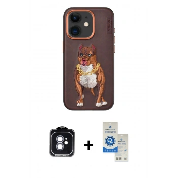 MARSİLYAN™- iPhone 11 Kılıf Nova Form Koleksiyonu - Şeffaf Royal Nano Ekran Koruyucu + PVD Metal Kamera Lens - MI