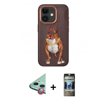 MARSİLYAN™- iPhone 11 Kılıf Nova Form Koleksiyonu - Siyah 34D Hayalet Izgaralı Cam + Raze Metal Kamera Lens - KI