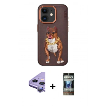 MARSİLYAN™- iPhone 11 Kılıf Nova Form Koleksiyonu - Siyah 34D Hayalet Izgaralı Cam + Raze Metal Kamera Lens - MR