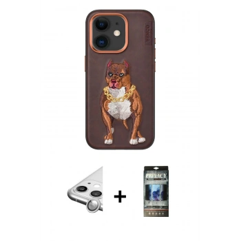 MARSİLYAN™- iPhone 11 Kılıf Nova Form Koleksiyonu - Siyah 34D Hayalet Izgaralı Cam + Raze Metal Kamera Lens - GS