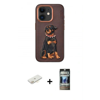 MARSİLYAN™- iPhone 11 Kılıf Nova Form Koleksiyonu - Siyah 34D Hayalet Izgaralı Cam + Renkli Kamera Lens Koruma Cam - SI