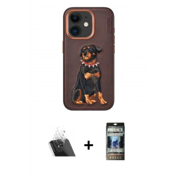 MARSİLYAN™- iPhone 11 Kılıf Nova Form Koleksiyonu - Siyah 34D Hayalet Izgaralı Cam + Kamera Lens Koruma Cam - SF