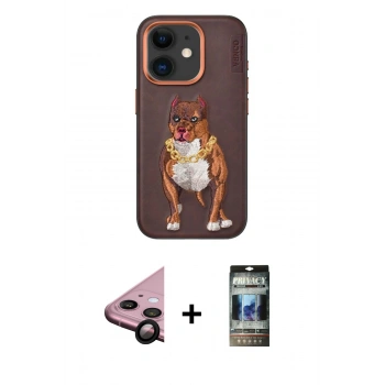 MARSİLYAN™- iPhone 11 Kılıf Nova Form Koleksiyonu - Siyah 34D Hayalet Izgaralı Cam + Raze Metal Kamera Lens - SH