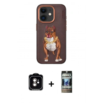 MARSİLYAN™- iPhone 11 Kılıf Nova Form Koleksiyonu - Siyah 34D Hayalet Izgaralı Cam + PVD Metal Kamera Lens - TU