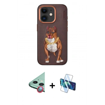 MARSİLYAN™- iPhone 11 Kılıf Nova Form Koleksiyonu - Siyah 3D Antistatik Cam Ekran Koruyucu + Raze Metal Kamera Lens - KI