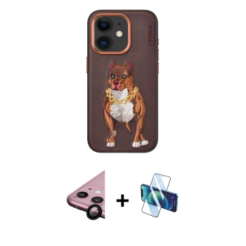 MARSİLYAN™- iPhone 11 Kılıf Nova Form Koleksiyonu - Siyah 3D Antistatik Cam Ekran Koruyucu + Raze Metal Kamera Lens - SH