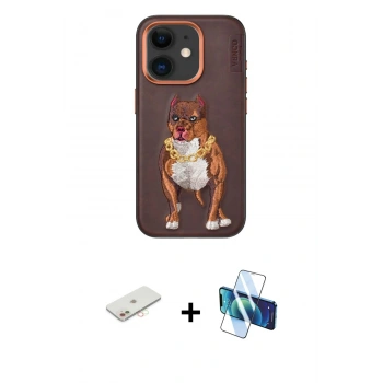 MARSİLYAN™- iPhone 11 Kılıf Nova Form Koleksiyonu - Siyah 3D Antistatik Cam Ekran Koruyucu + Renkli Kamera Lens Koruma Cam - YL
