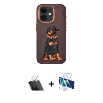 MARSİLYAN™- iPhone 11 Kılıf Nova Form Koleksiyonu - Siyah 3D Antistatik Cam Ekran Koruyucu + Kamera Lens Koruma Cam - SF