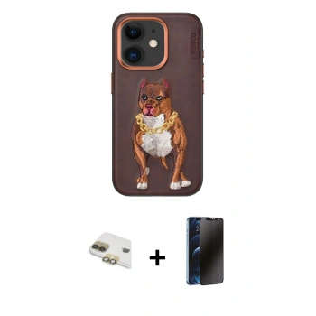 MARSİLYAN™- iPhone 11 Kılıf Nova Form Koleksiyonu - Siyah 3D Antistatik Hayalet Cam Ekran Koruyucu + Pers Alüminyum Kamera Lens - GD