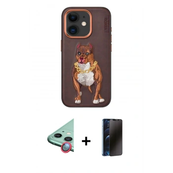 MARSİLYAN™- iPhone 11 Kılıf Nova Form Koleksiyonu - Siyah 3D Antistatik Hayalet Cam Ekran Koruyucu + Raze Metal Kamera Lens - KI
