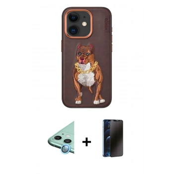 MARSİLYAN™- iPhone 11 Kılıf Nova Form Koleksiyonu - Siyah 3D Antistatik Hayalet Cam Ekran Koruyucu + Raze Metal Kamera Lens - MI